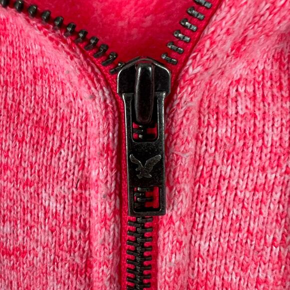 American Eagle Outfitters Small Fleece Lined Full Zip Sweater Hoodie Bright Pink - Picture 5 of 12
